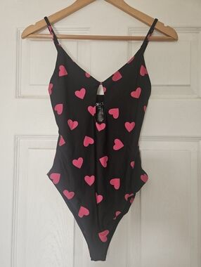 NWTS Beach Riot Priscilla Black Ponk Hearts One Piece Small